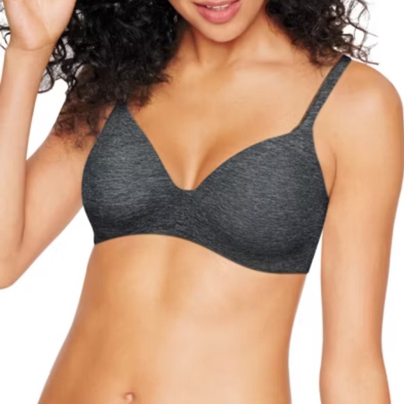 Hanes Gray Wireless Bra - Ultimate Comfortblend T-shirt Full Coverage 36C - Picture 1 of 6